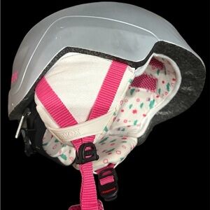 Kids Pink and Gray Ski Helmet